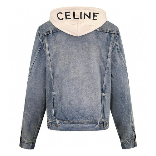 CELINE Washed Grey Denim Jacket – Casual Single-Breasted
