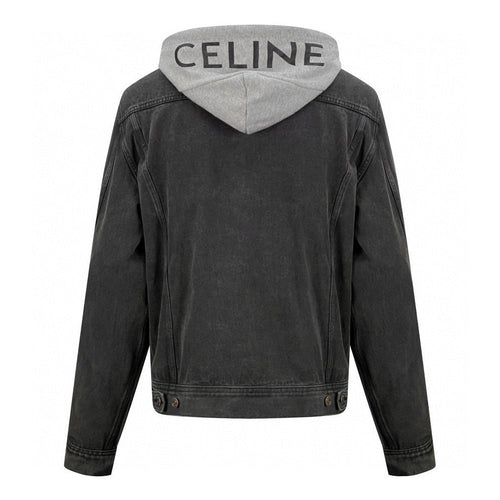 CELINE Washed Grey Denim Jacket – Casual Single-Breasted