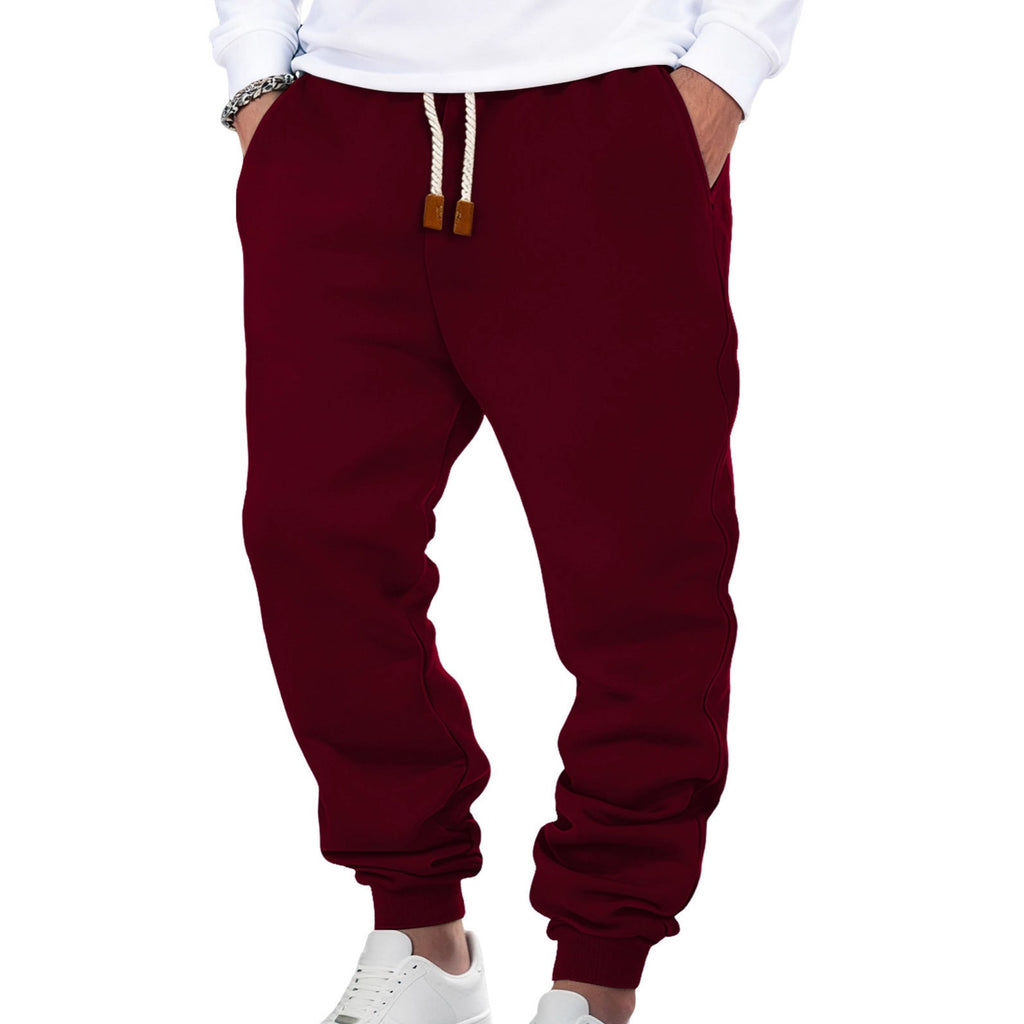 Male Solid Color Loose Cuffed Sports Casual Sweatpants