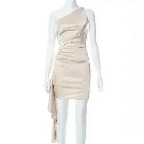 Crossbody Sleeveless Slim Fit Dress
