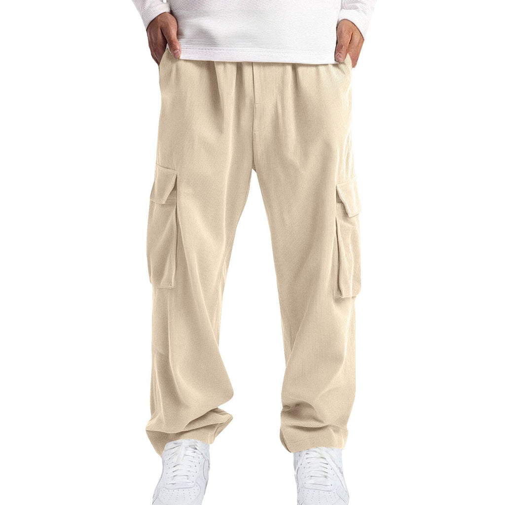 Mens Casual Sporty Corduroy Jogger Work Pants