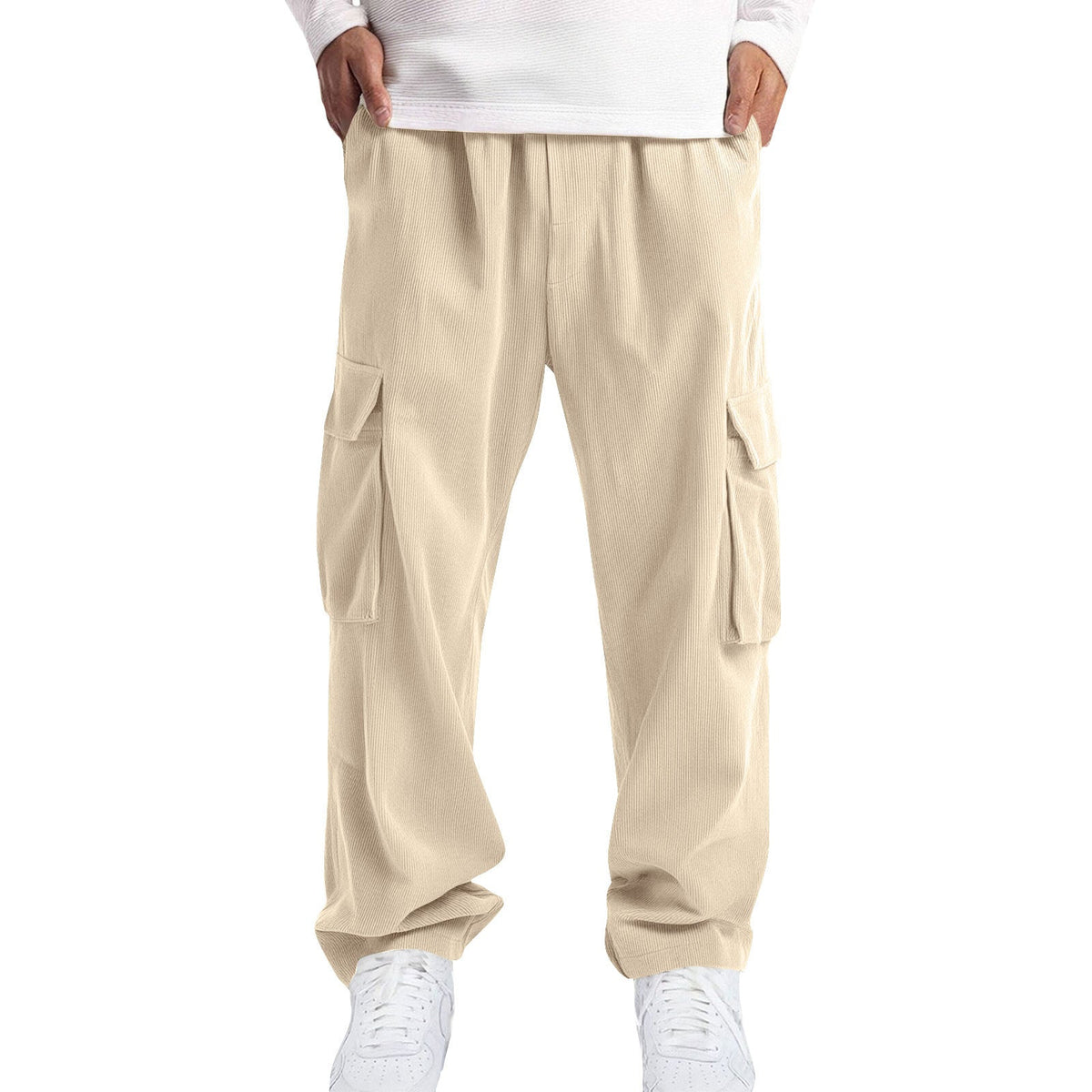 Mens Casual Sporty Corduroy Jogger Work Pants
