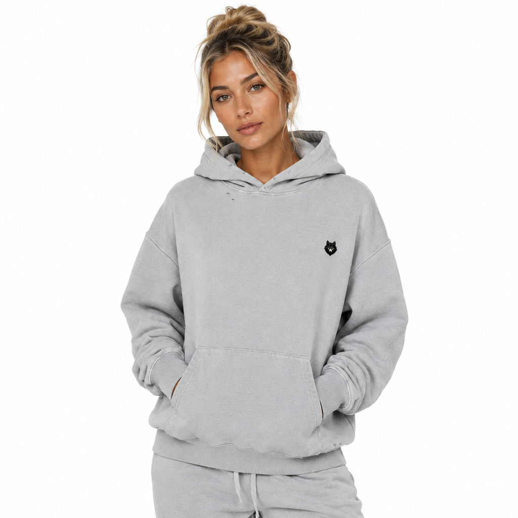 Loki & Ivy Unisex Mineral Wash Distressed Hoodie