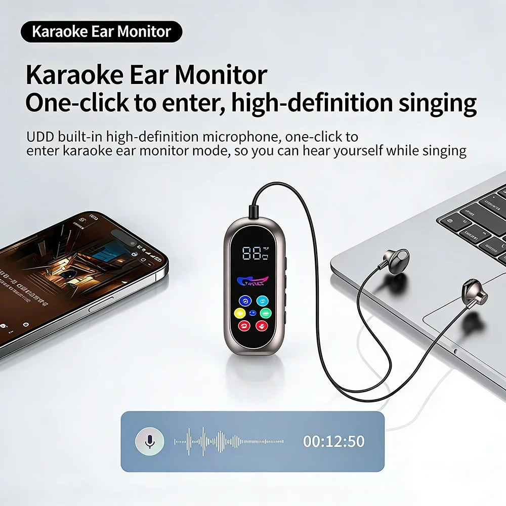 KEBIDUMEI Clip-on Earphones Bluetooth 5.4 Headphones Gaming Headsets TWS Wireless Earbuds Support TF Card K Song Monitor Mode