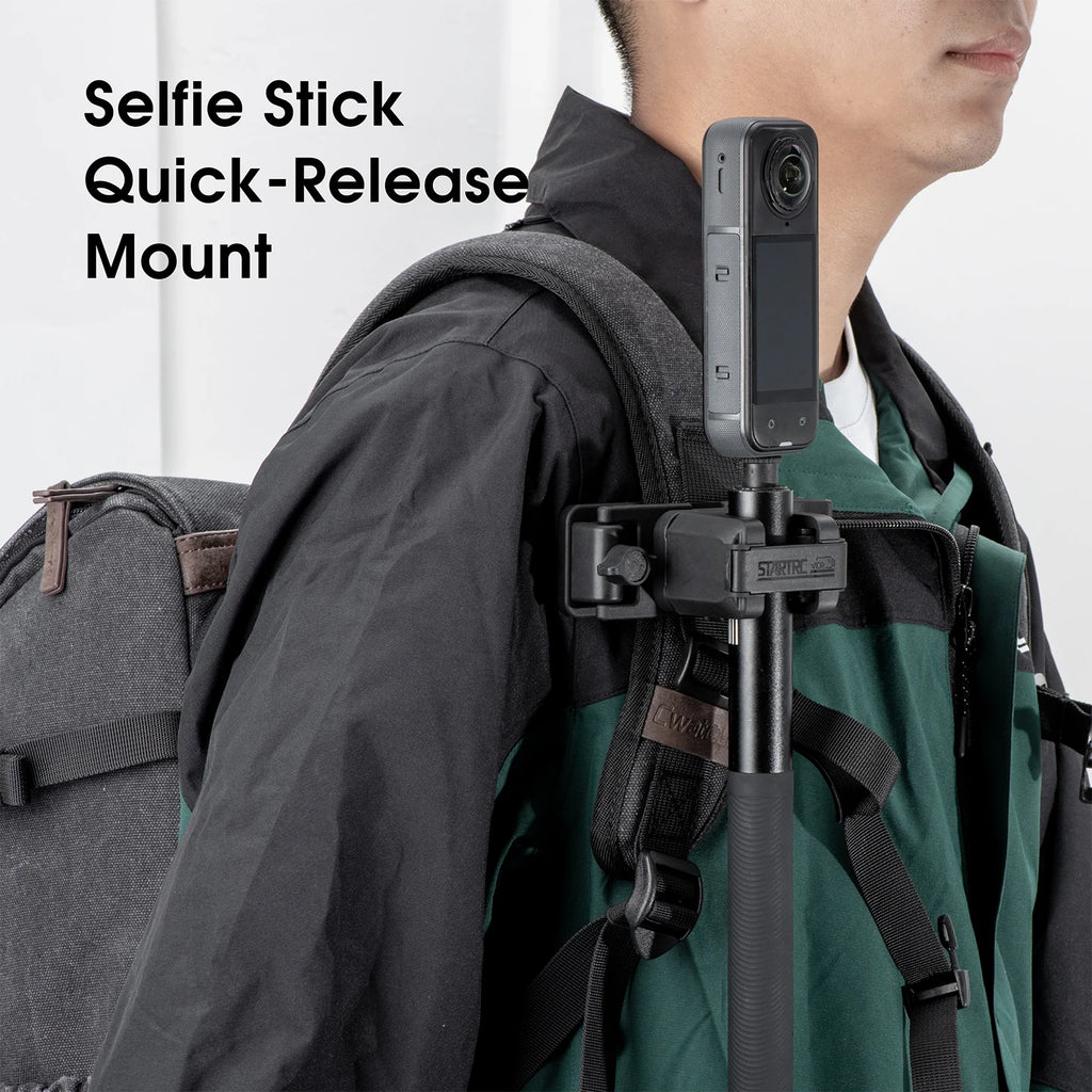 STARTRC Selfie Stick Holster Backpack Strap Clip Mount for Insta 360 X5 X4 Air Go Ultra ACE Pro 2 Ajustable Quick Release