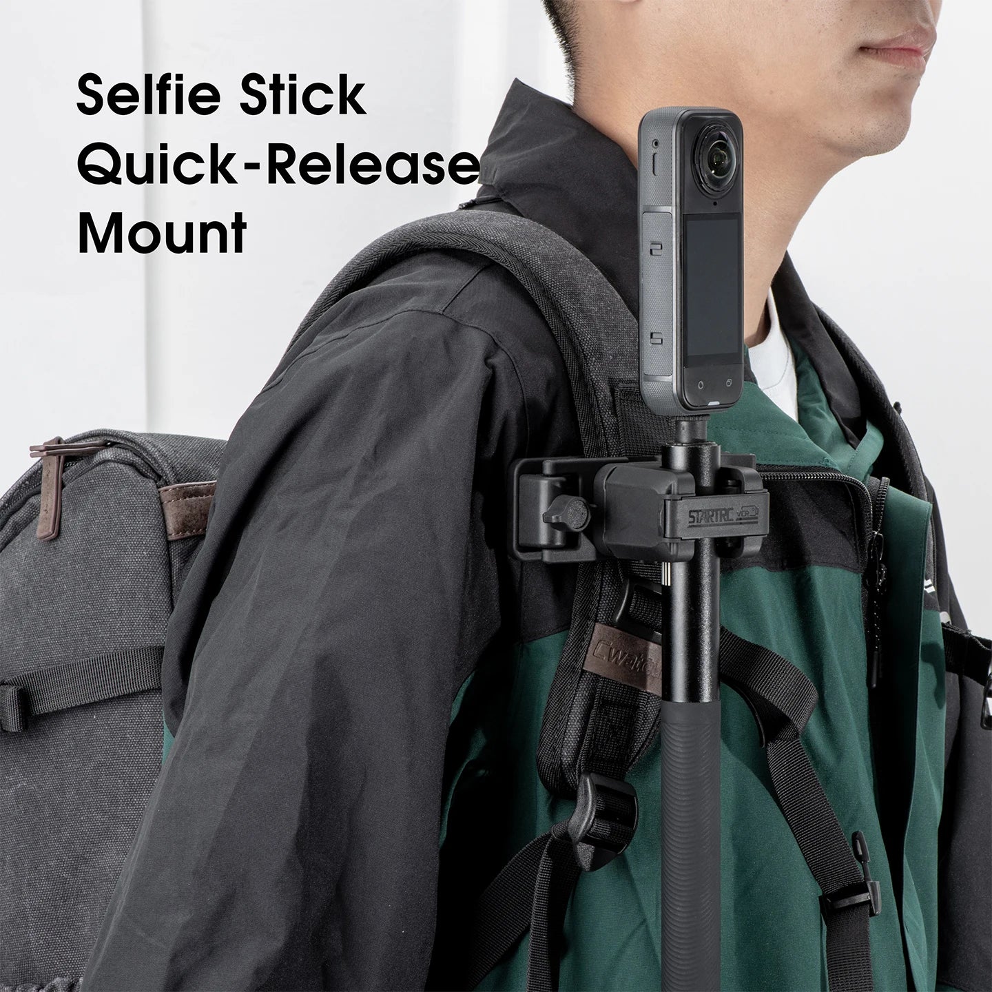 STARTRC Selfie Stick Holster Backpack Strap Clip Mount for Insta 360 X5 X4 Air Go Ultra ACE Pro 2 Ajustable Quick Release