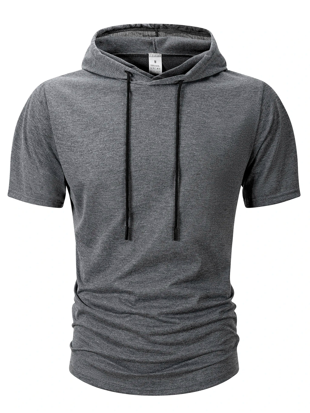 Summer Men's Hooded Sweatwear Casual Short Sleeve Loose T-shirt Solid Color Lightweight Hoodie Fitness Breathable Tops