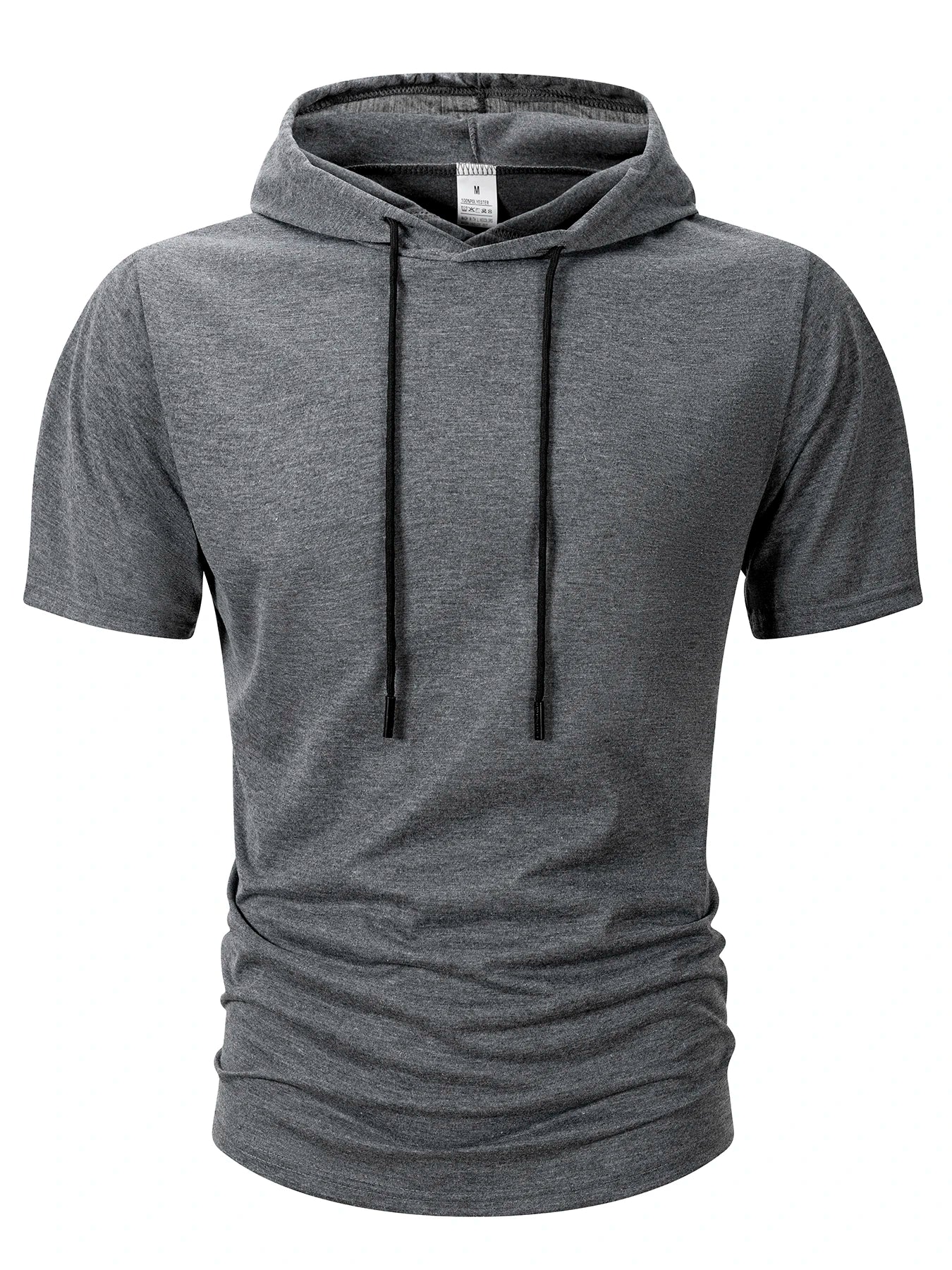 Summer Men's Hooded Sweatwear Casual Short Sleeve Loose T-shirt Solid Color Lightweight Hoodie Fitness Breathable Tops