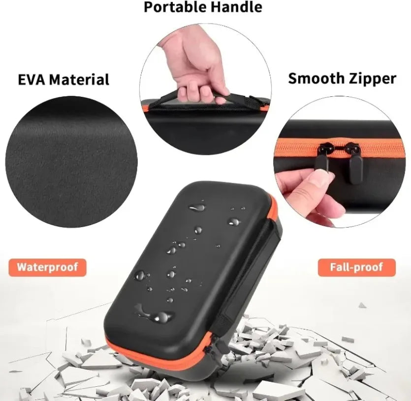 Portable Eva Wireless Microphone Storage Bag Carrying Case Compatible with JBL Wireless Two Microphone System for Trip Camping