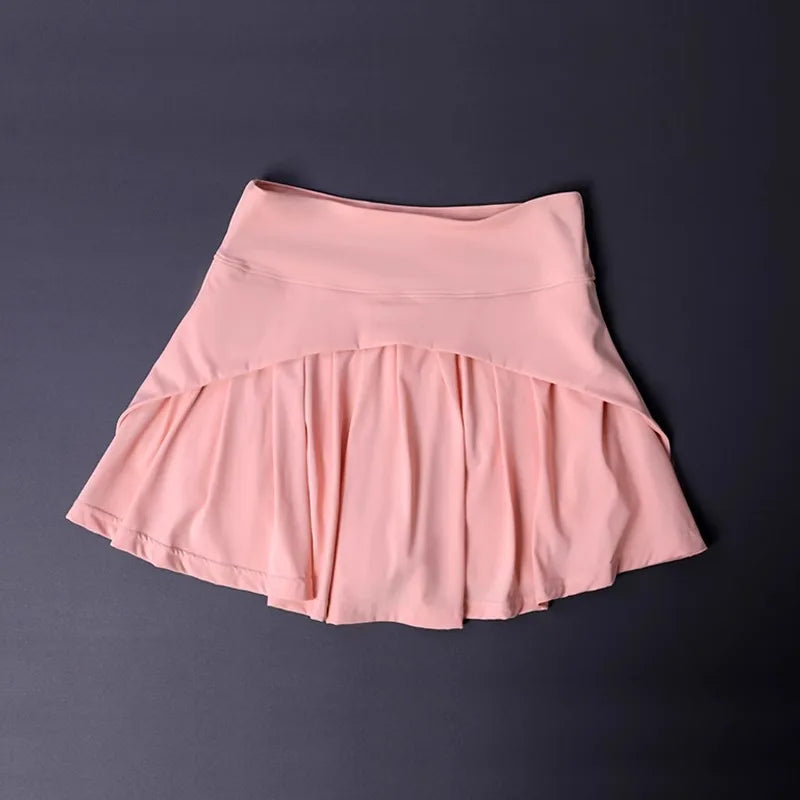 Women's High Waist Flared Skirt - Quick-Dry Pleated Tennis Yoga Skirt for Gym, Slimming Sportswear