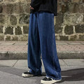 2026 New Streetwear Loose Jeans Men Korean Style Fashion Loose Straight Wide Leg Pants Men's Brand Clothing Black Light Blue