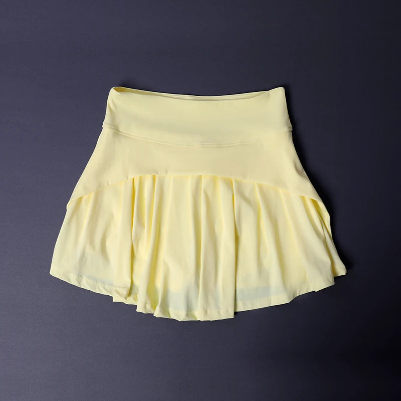 Women's High Waist Flared Skirt - Quick-Dry Pleated Tennis Yoga Skirt for Gym, Slimming Sportswear