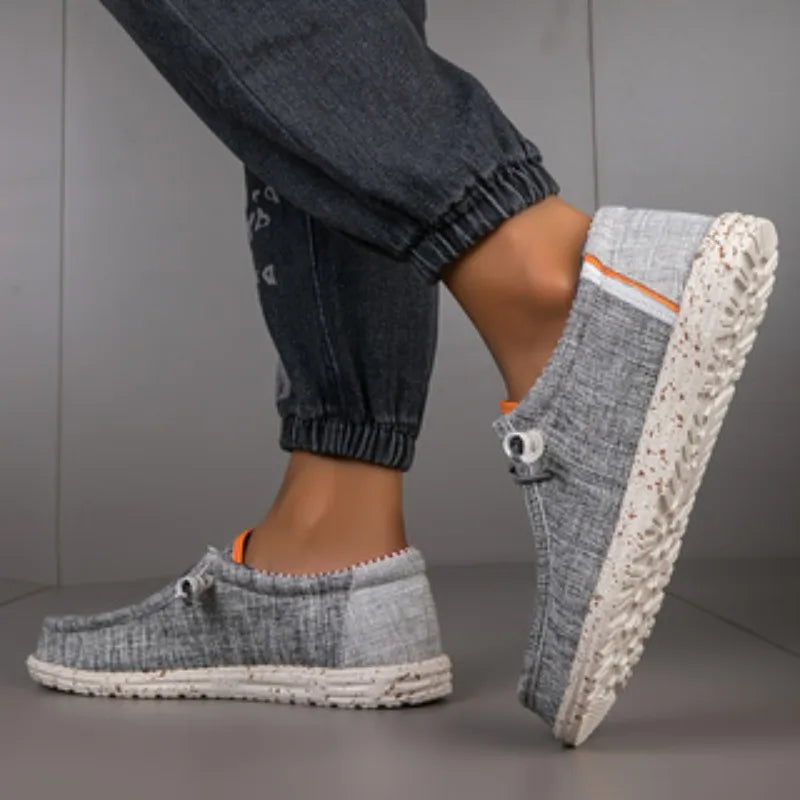Men's Shoes Canvas Loafers Comfortable Breathable Men's Casual Shoes Driving Shoes Vulcanized Shoes Flat Shoes Men Walking Shoes