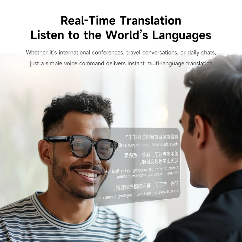 Lenovo 2026 New 8K AI Translation AI Smart Glasses Bluetooth Calling Music Player Camera Control Anti Blue Light Sunglasses