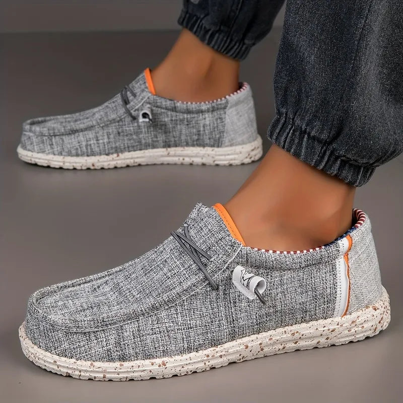 Men's Shoes Canvas Loafers Comfortable Breathable Men's Casual Shoes Driving Shoes Vulcanized Shoes Flat Shoes Men Walking Shoes