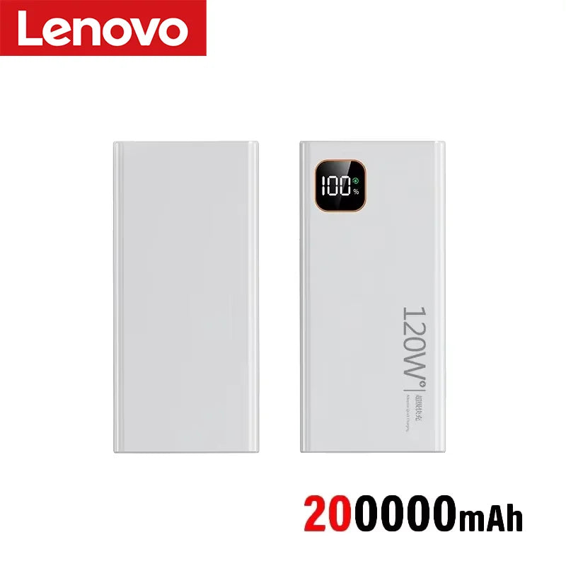 Lenovo 500000mAh Portable Power Bank 120W Super Fast Charging High Capacity External Battery Charger Powerbank For iPhone Huawei