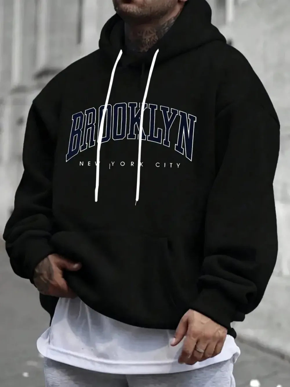 2025 Fashion Men's Autumn Letter Printed Micro Elastic Comfortable Hoodie Outdoor Urban Casual Top