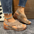 Women's Sandals Soft Heels Sandals Women Peep Toe Summer Shoes Lightweight Wedges Heeled Shoes Woman Footwear Summer Sandals
