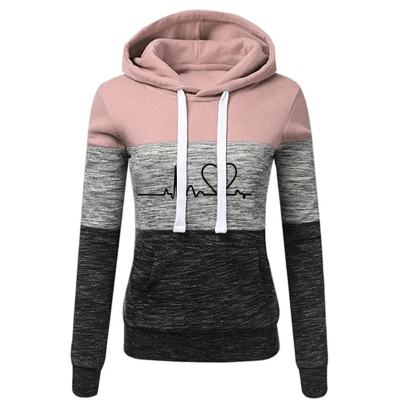 Women’s Colorblock Hooded Tracksuit Set S-3XL