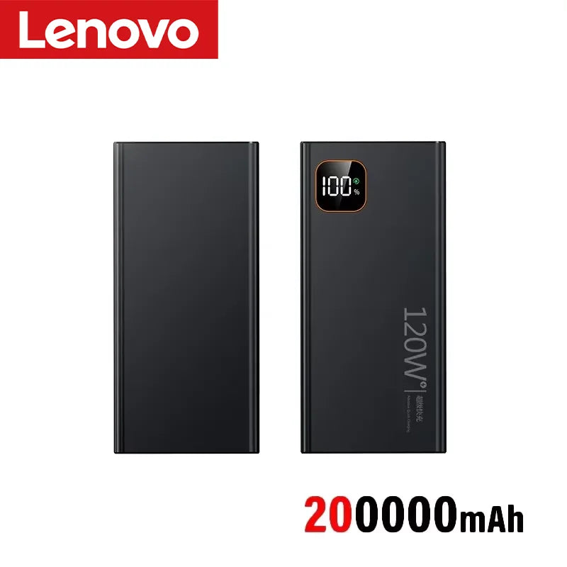 Lenovo 500000mAh Portable Power Bank 120W Super Fast Charging High Capacity External Battery Charger Powerbank For iPhone Huawei