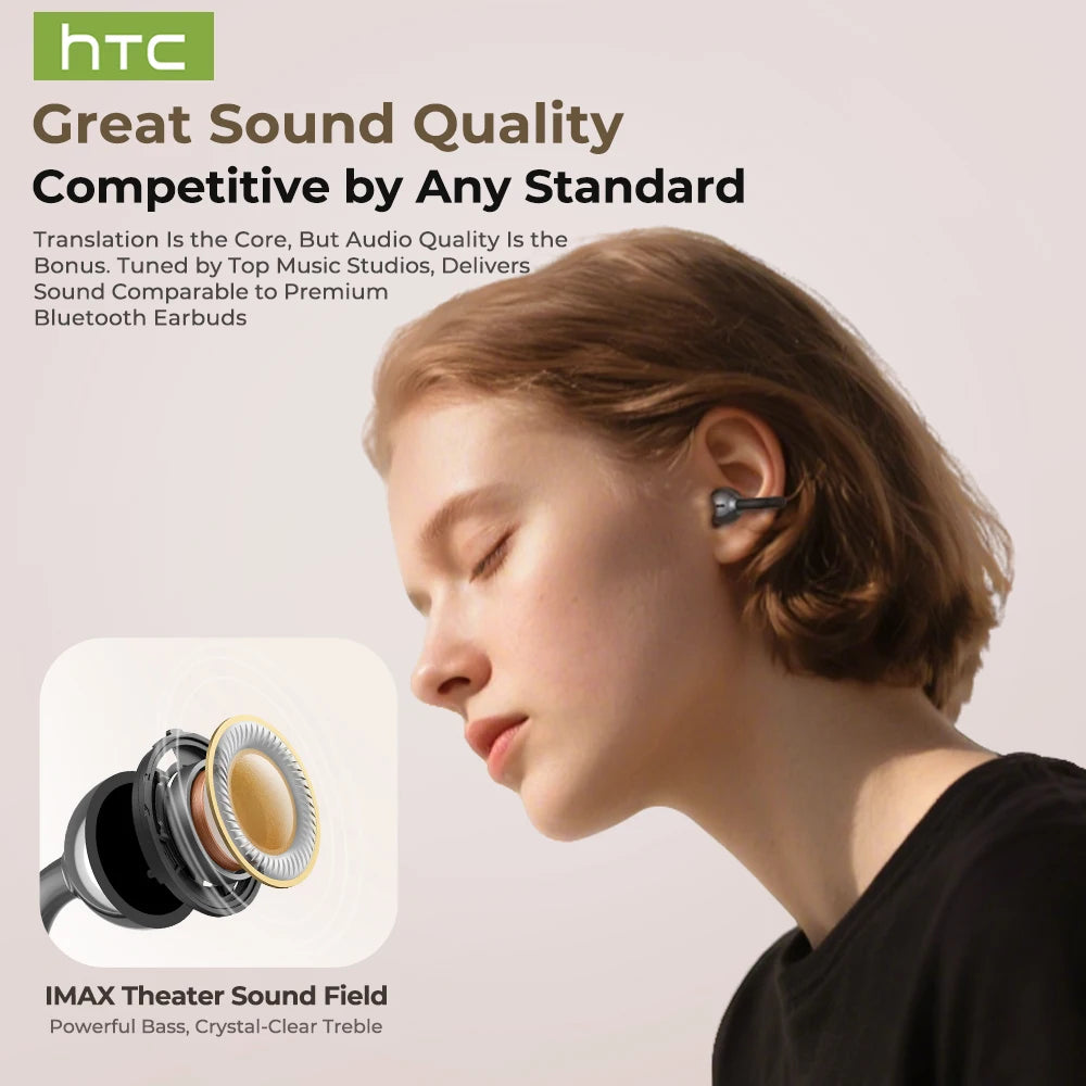 Bluetooth Headset Surround Sound Stereo Non In Ear Comfort Fit Lightweight for Sport Running HTC NE55 Wireless Earbuds
