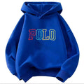Children Hooded Kids Hoodie Colorful Gradient POLO Letter Print Long Sleeve Pullover Sweatshirt Boy Girl Casual Autumn Outerwear