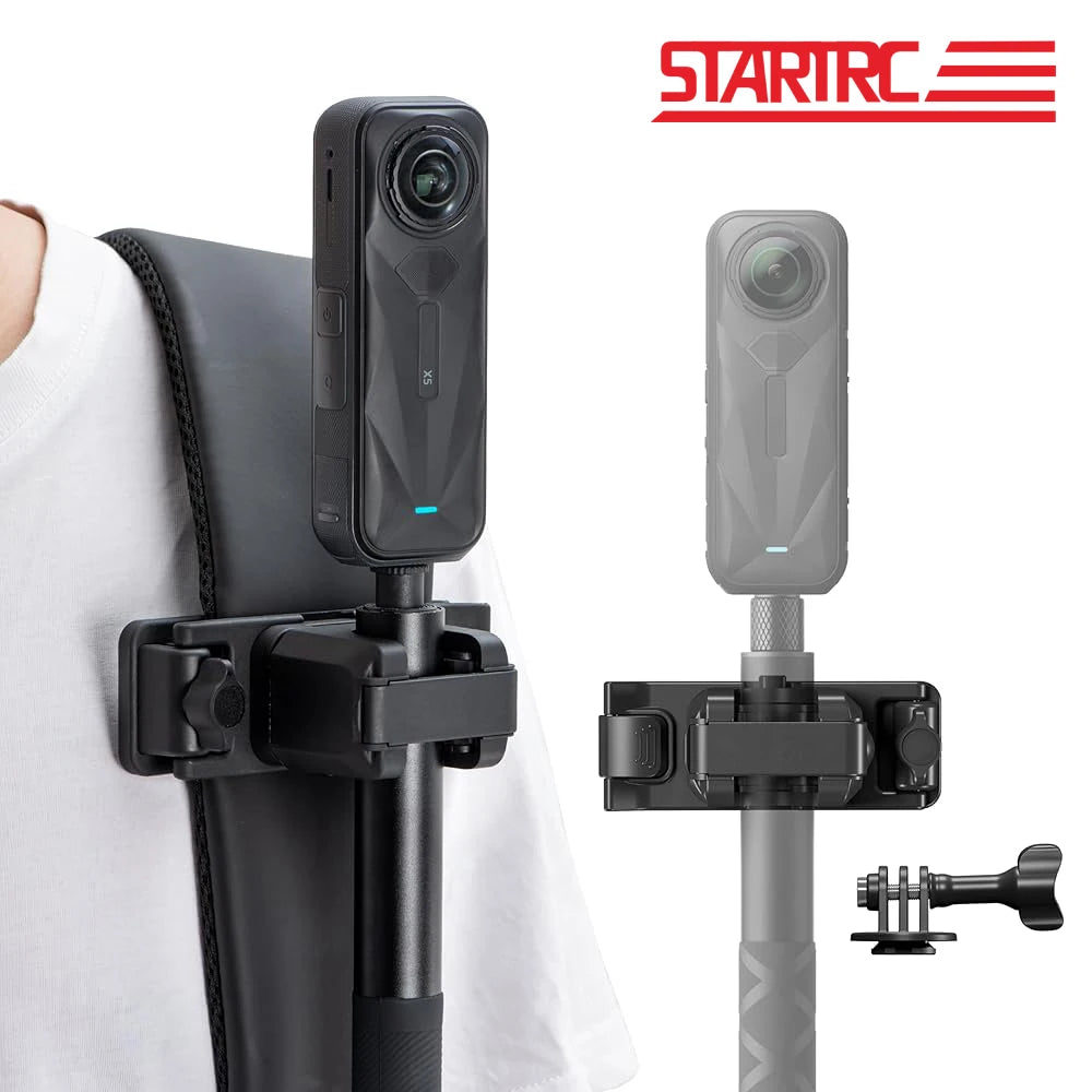 STARTRC Selfie Stick Holster Backpack Strap Clip Mount for Insta 360 X5 X4 Air Go Ultra ACE Pro 2 Ajustable Quick Release