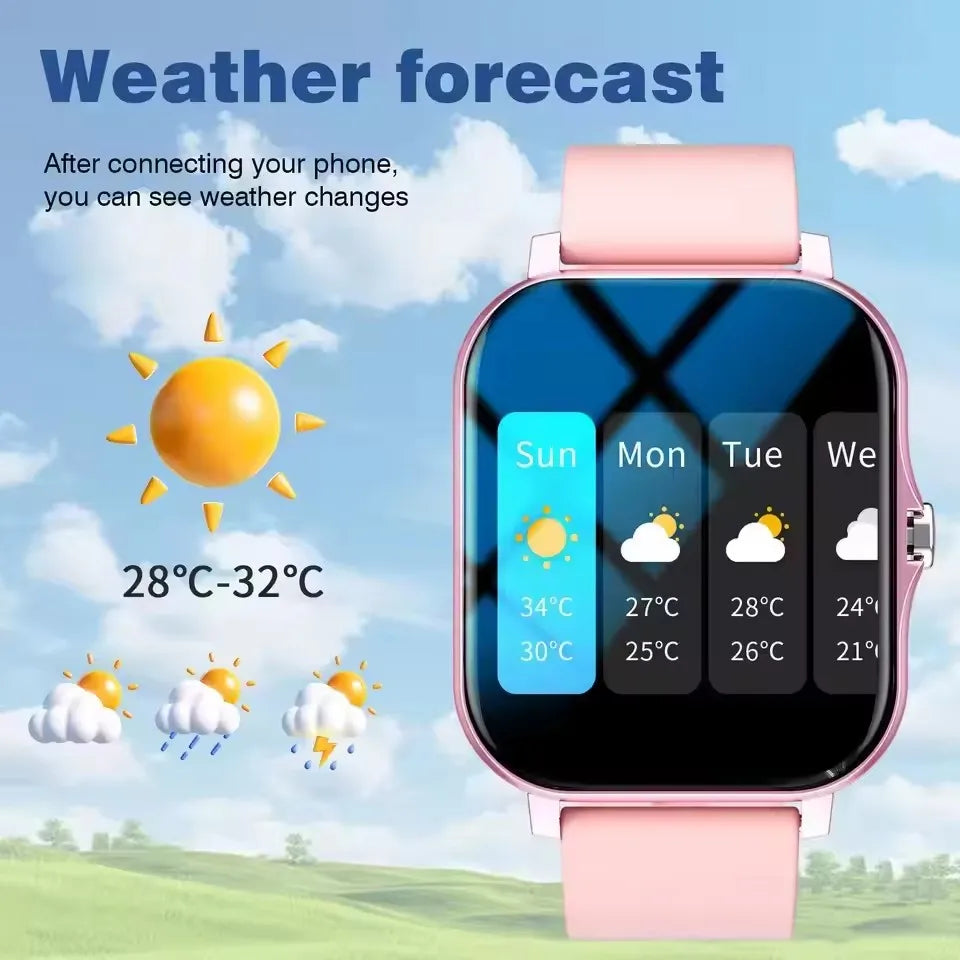 2026 New Smart Watch Bluetooth Call Fitness Tracker Heart Rate Sleep Record Outdoor Sport Watch for Android/IOS Men Women HW12