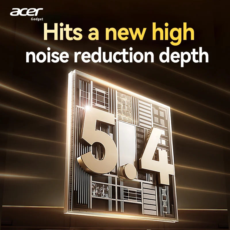 Acer Ohr548 Wireless Bluetooth Headphones with In-Ear Design, Anc Call Noise Reduction, Charging Case, Stereo Sound Effect, Low Latency for Gaming, Comfortable Fit for Sports, Running, and Fitness