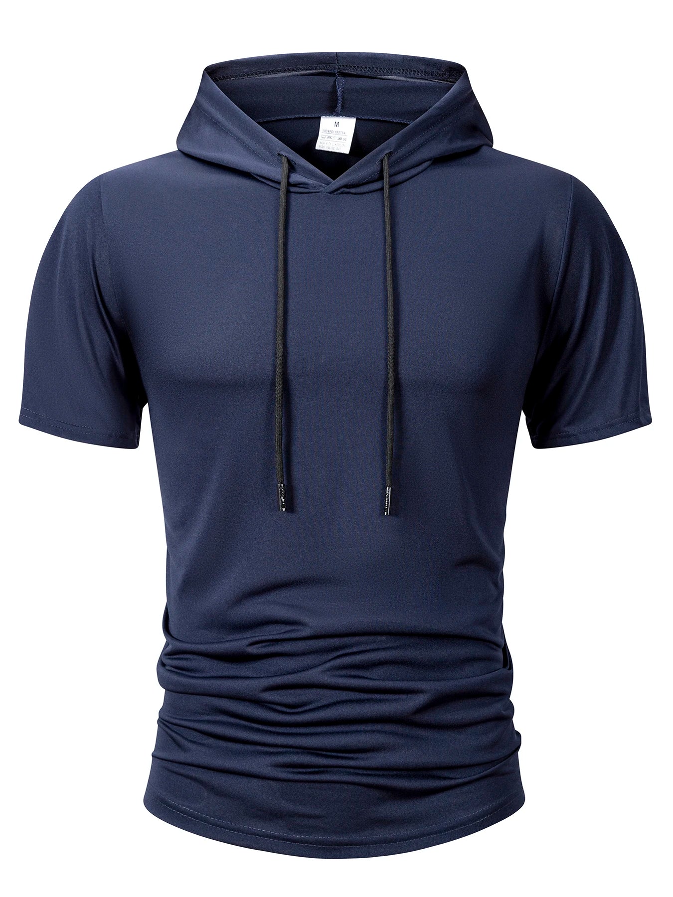 Summer Men's Hooded Sweatwear Casual Short Sleeve Loose T-shirt Solid Color Lightweight Hoodie Fitness Breathable Tops