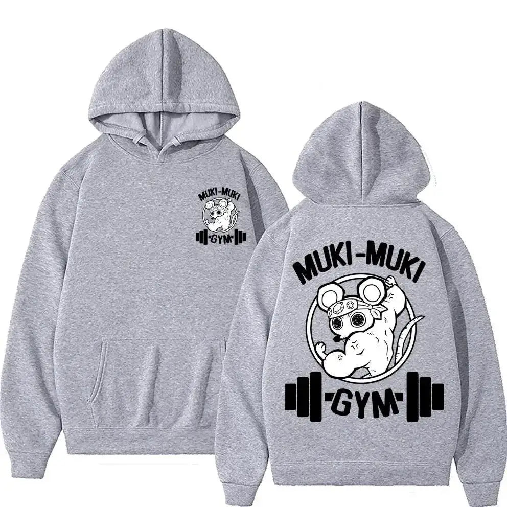 Anime Devil Killer Uzui Tengen Printed Hoodie Neutral Fun Ninja Mouse Muki Muki Gym T-shirt Muscle Mouse Hoodie