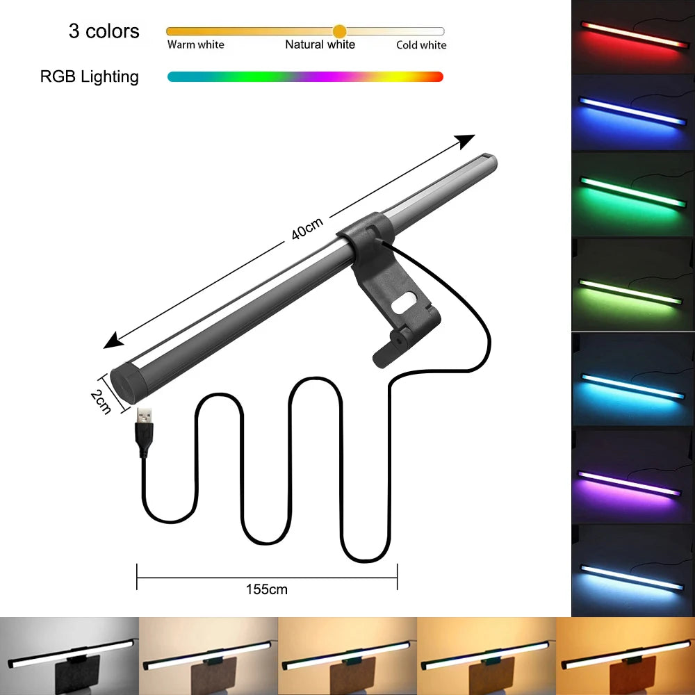 RGB Light LED Monitor Light Bar Computer Screen Hanging Lights Atmosphere Table Lamp Reading Night Lights Gaming Dimming Lights
