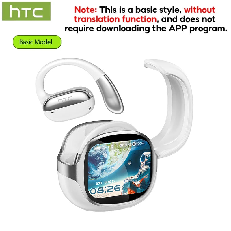 HTC Bluetooth Headset Surround Sound Hi-Fi Stereo Comfort Fit Lightweight Open Ear for Sport Running Wireless Earbuds NE58