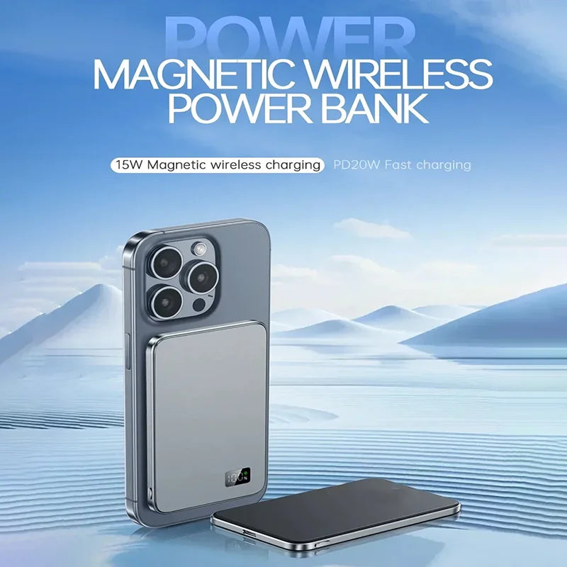 Lenovo Magsafe Magnetic Wireless Ultra Thin Power Bank PD20W Fast Charging External Battery 500000mAh For iPhone Xiaomi