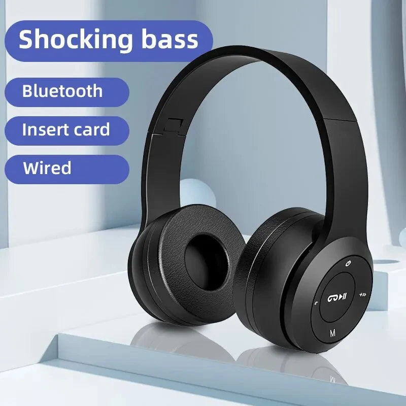 Fone Wireless Bluetooth Headphones HIFI Stereo Foldable P47 Earphones Kid Helmet Gift With Microphone Support SD Card For iPhone