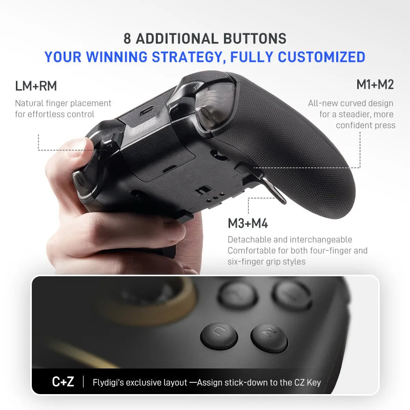 New Flydigi Vader 5 Pro Gaming Controller 8 Additional Buttons Top-Tier Ultra-Low Latency Gamepad for  PC NS2 Mobile Steam
