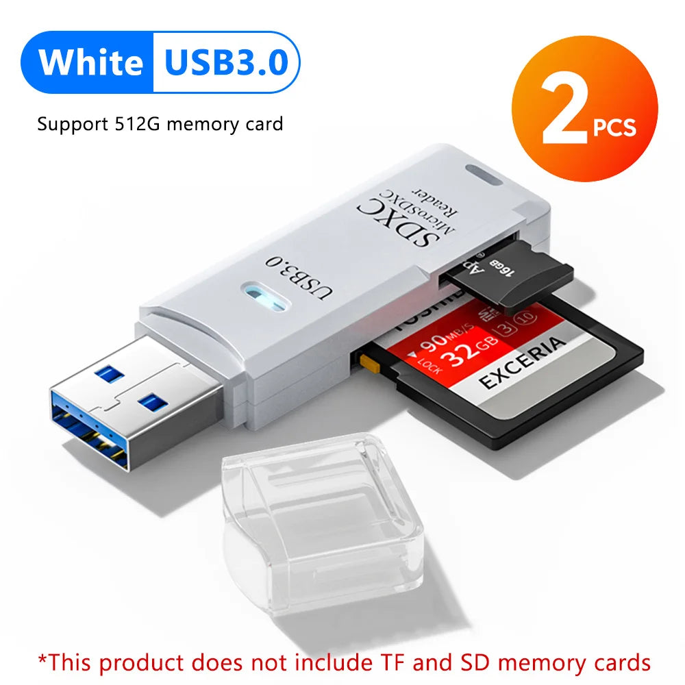 2-in-1 USB3.0/2.0 Card Reader Adapter USB3.0/2.0 Male To SD TF Memory Card USB Flash Drive Cardreader for PC Laptop Accessories
