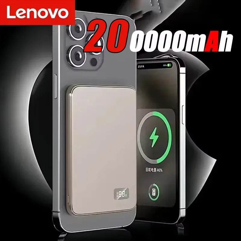 Lenovo Magsafe Magnetic Wireless Ultra Thin Power Bank PD20W Fast Charging External Battery 500000mAh For iPhone Xiaomi