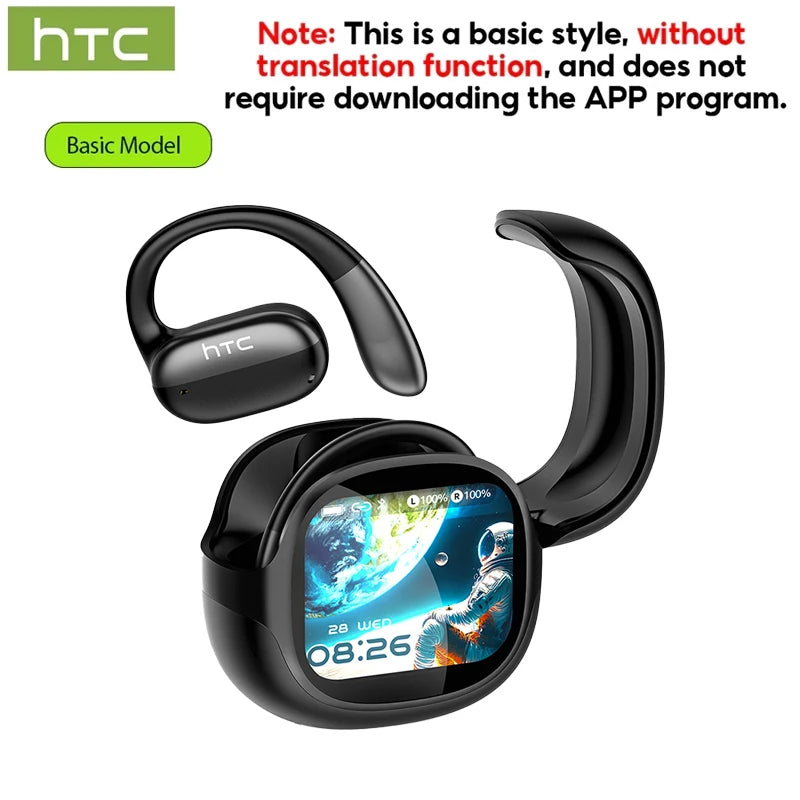 HTC Bluetooth Headset Surround Sound Hi-Fi Stereo Comfort Fit Lightweight Open Ear for Sport Running Wireless Earbuds NE58