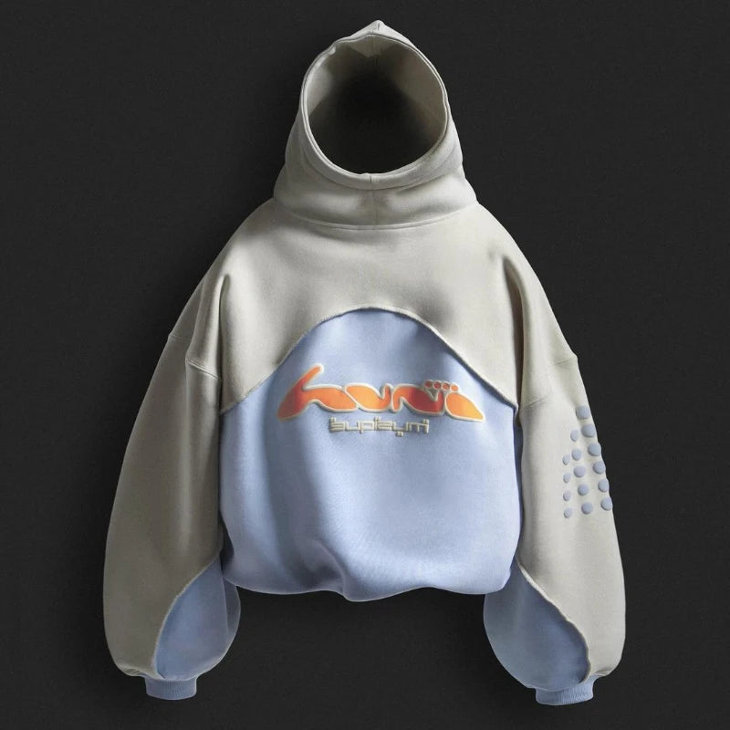 Y2K Harajuku baggy Hoodie Fashion Letter Pattern Printed Splicing Design sweatshirt Gothic vintage Men Women outsize Casual wear