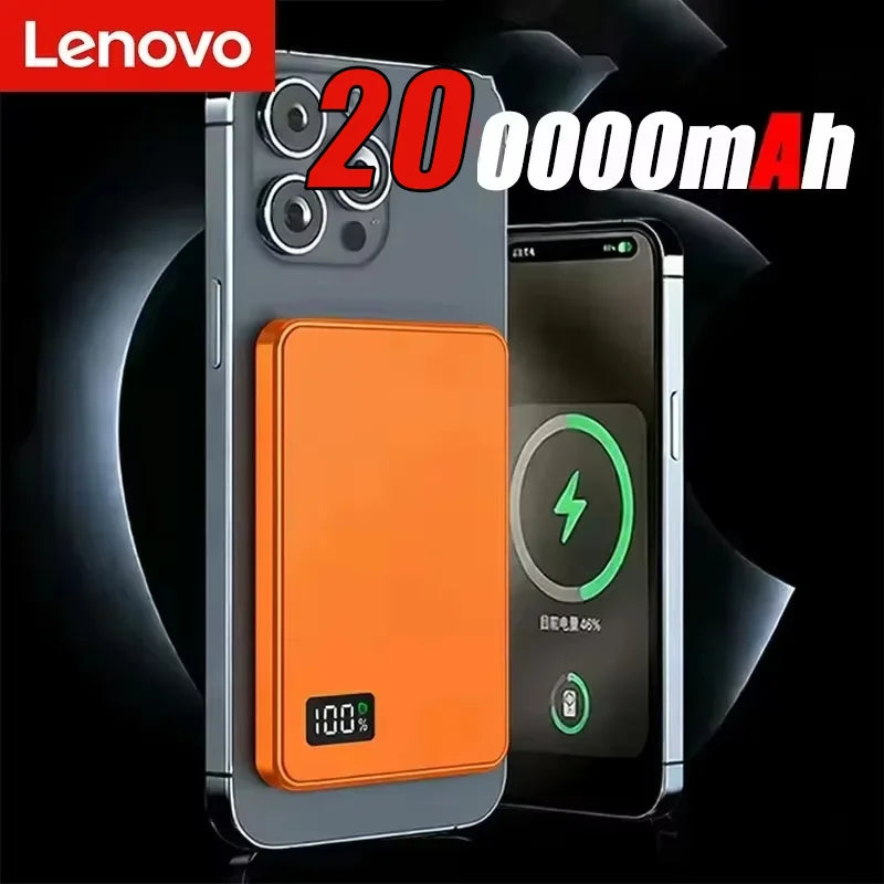 Lenovo Magsafe Magnetic Wireless Ultra Thin Power Bank PD20W Fast Charging External Battery 500000mAh For iPhone Xiaomi