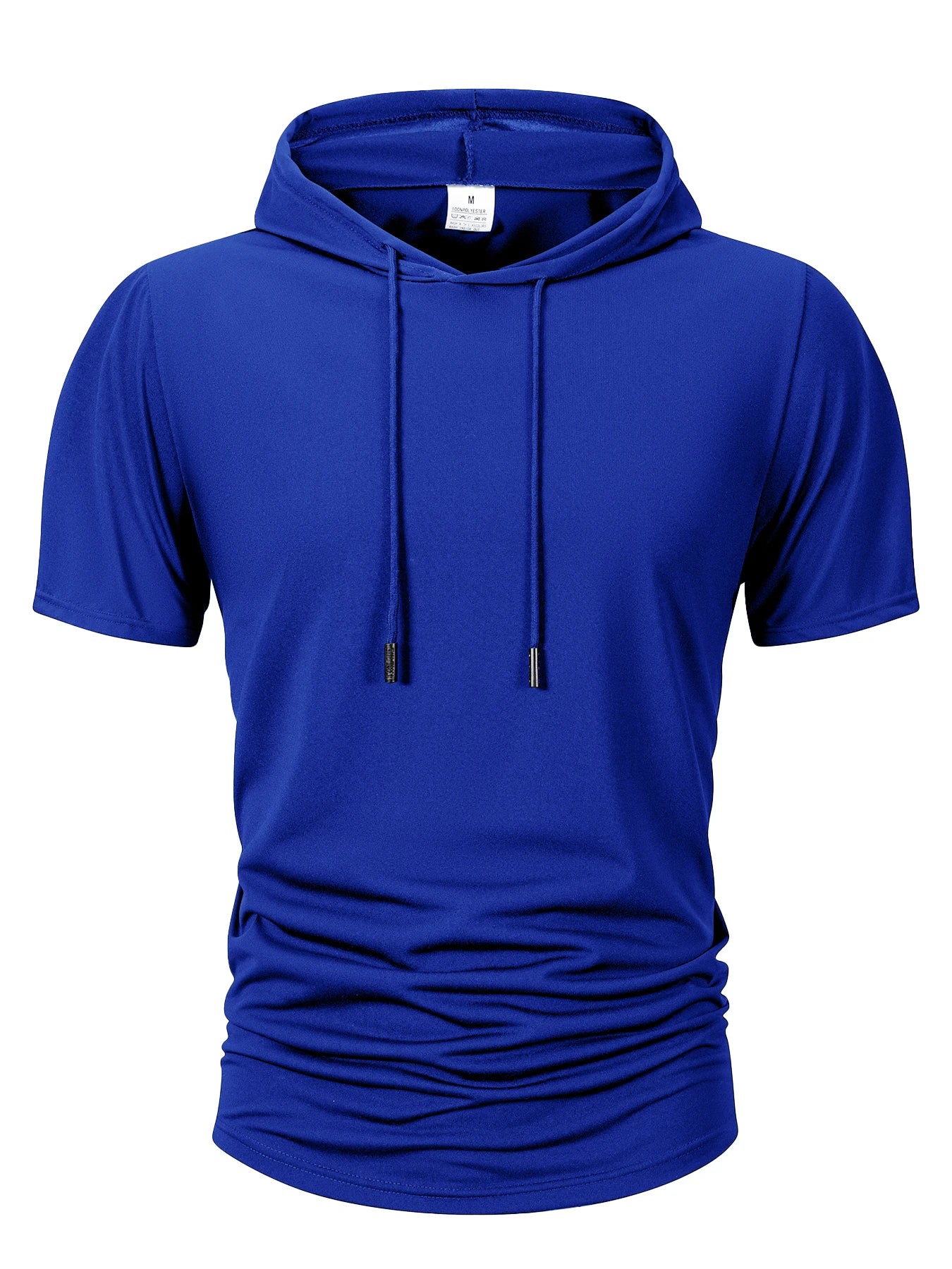 Summer Men's Hooded Sweatwear Casual Short Sleeve Loose T-shirt Solid Color Lightweight Hoodie Fitness Breathable Tops