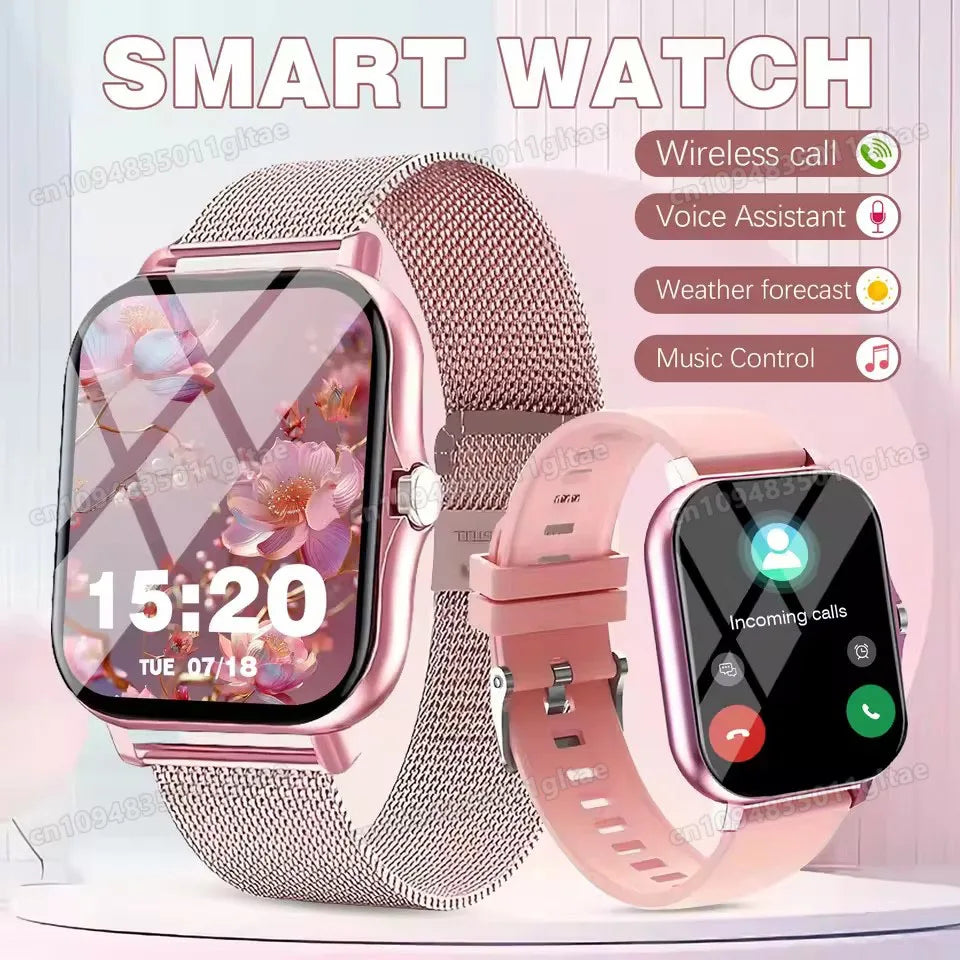 2026 New Smart Watch Bluetooth Call Fitness Tracker Heart Rate Sleep Record Outdoor Sport Watch for Android/IOS Men Women HW12
