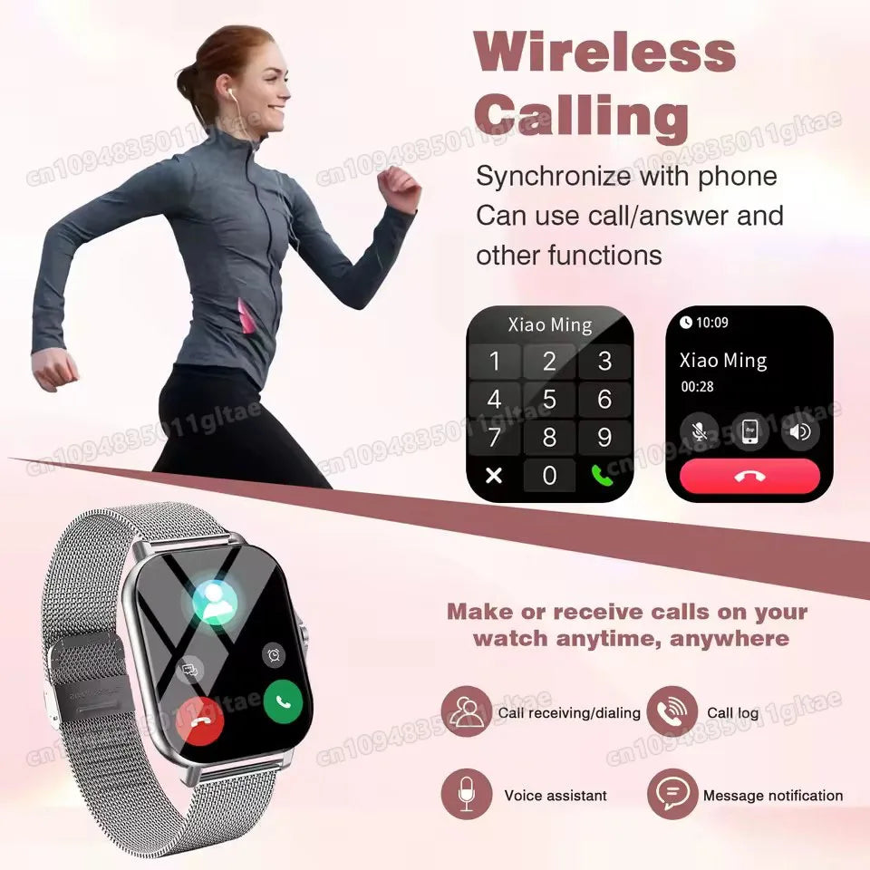 2026 New Smart Watch Bluetooth Call Fitness Tracker Heart Rate Sleep Record Outdoor Sport Watch for Android/IOS Men Women HW12