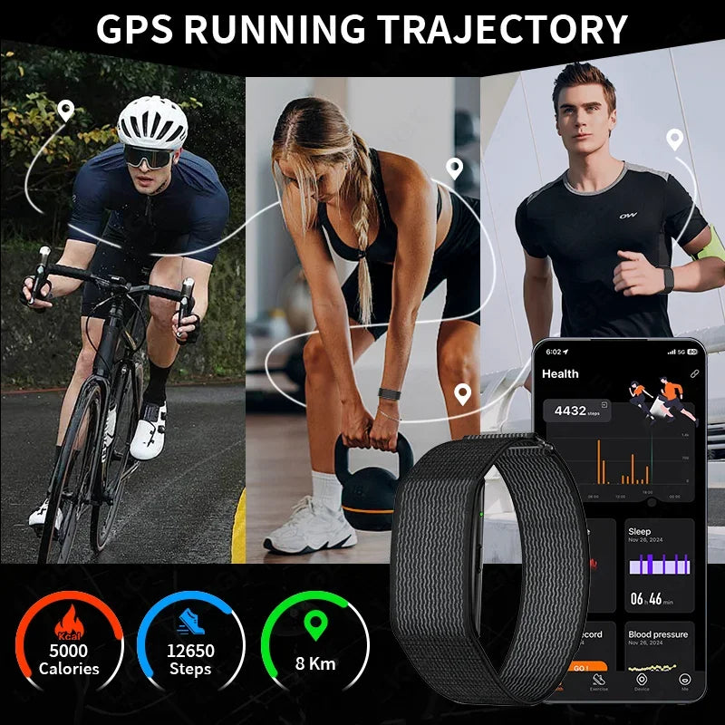 New GPS Running Track No Screen Smart Watch Waterproof Sports Band Heart Rate Monitor Health Smart Bracelet Fitness Tracker 2026