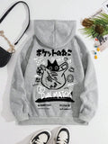 Japan Style Black Cat Hoodie Men Women Outdoor Street Casual Fashion Sport Cartoon Longsleeve Adult Autumn Winter Sweatshirt Top