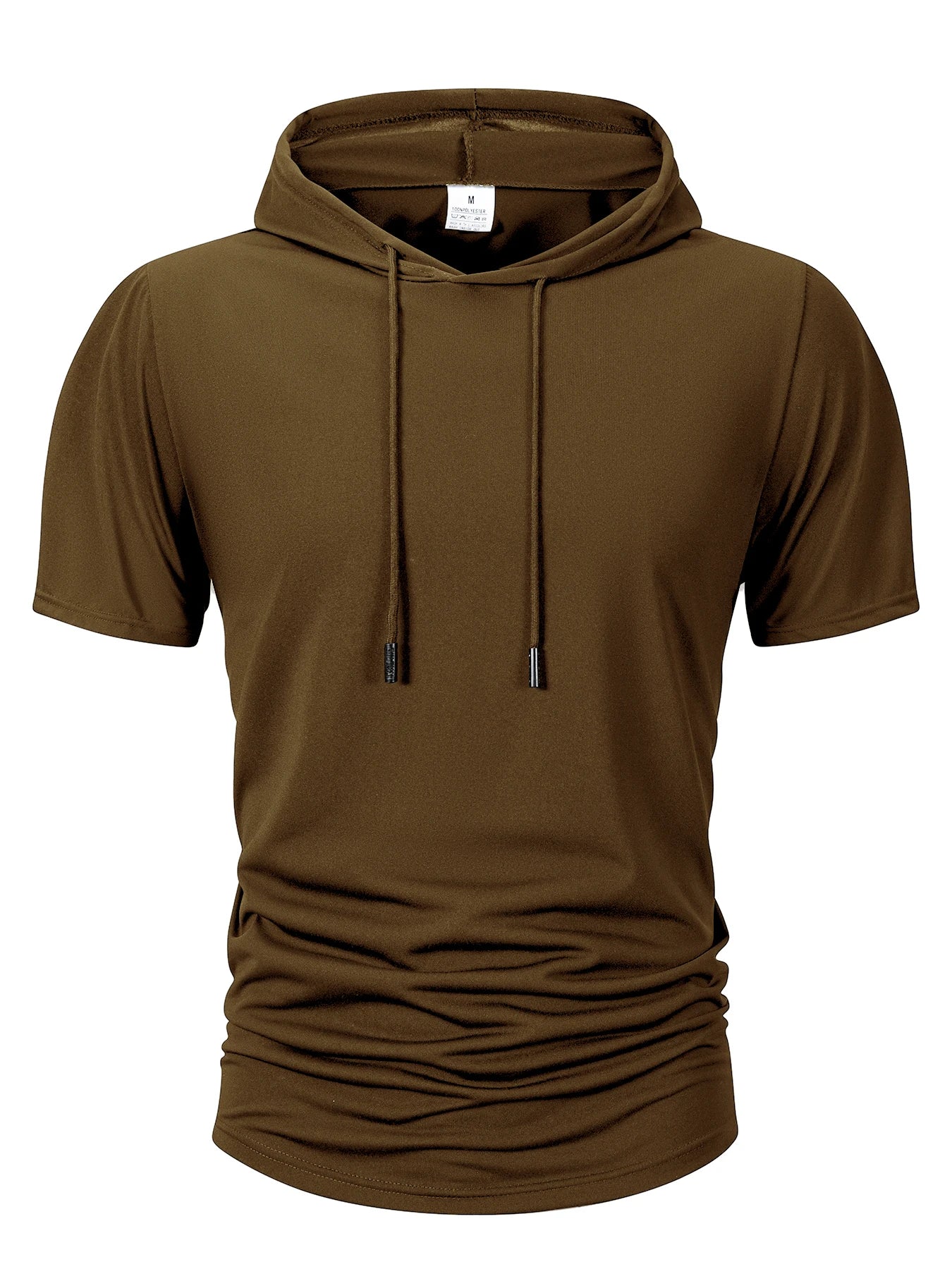 Summer Men's Hooded Sweatwear Casual Short Sleeve Loose T-shirt Solid Color Lightweight Hoodie Fitness Breathable Tops