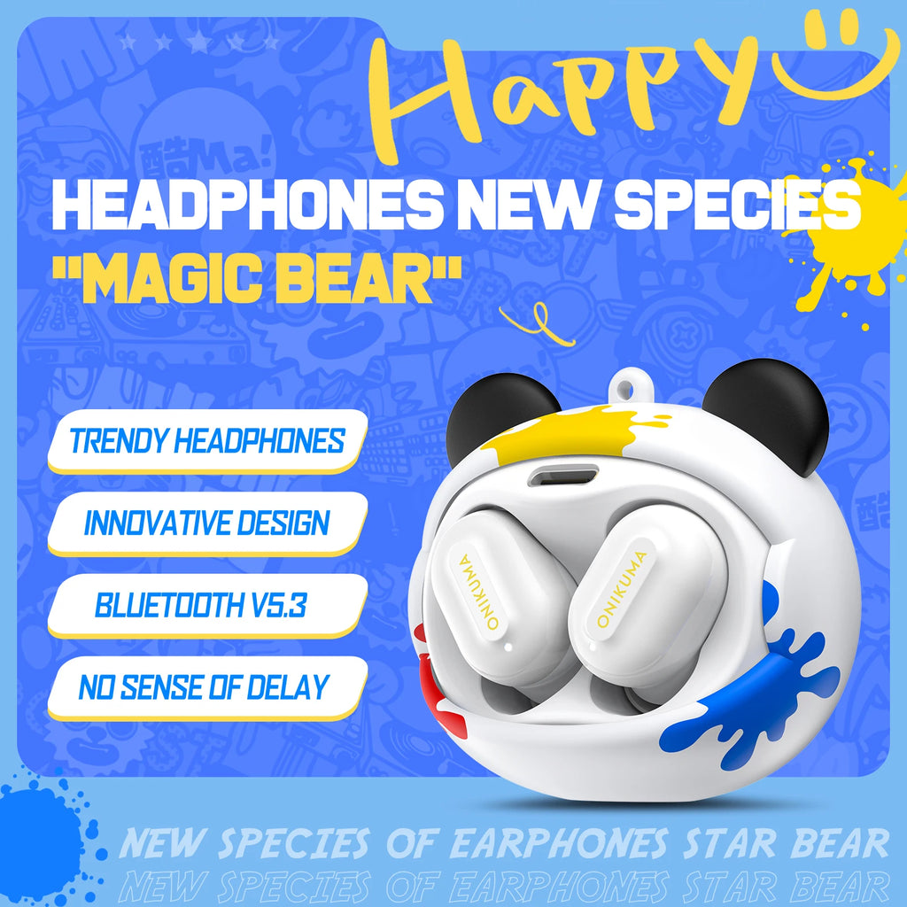 ONIKUMA T20 Gaming Headset 2025New Wireless Rotating Flip-Top Design Earbuds HiFi Stereo In-Ear Touch Control Headphone with Mic