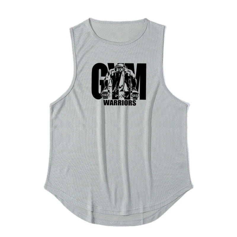 Summer Mesh Quick Dry Gym Fitness Tank Tops Men's Casual Moisture Wicking Bodybuilding Sleeveless Shirt Workout Muscle Vests