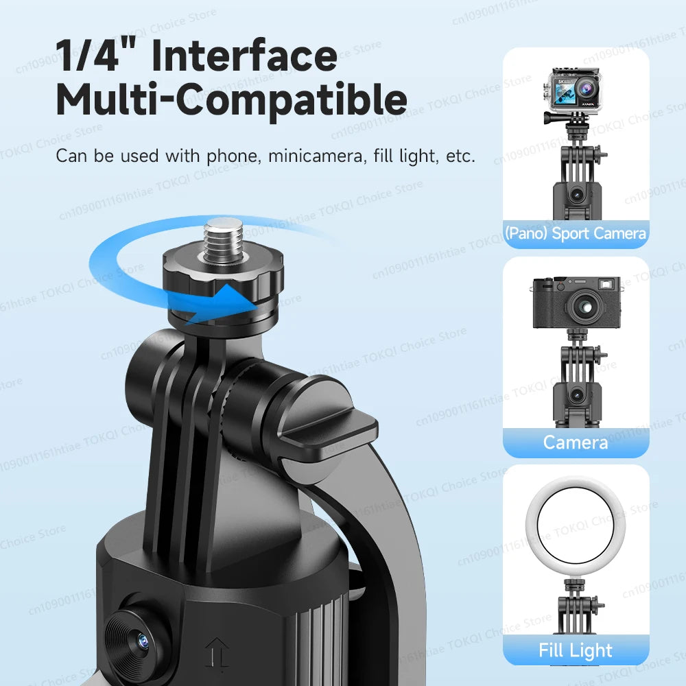 TOKQI C17 AI Tracking Gimbal Cellphone Stand Extension Rod Selfie Stick Tripod 360° Auto Rotate for Smartphones Shooting Vlog